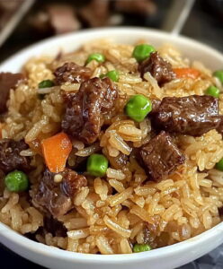 Savory Onion Beef Fried Rice Recipe