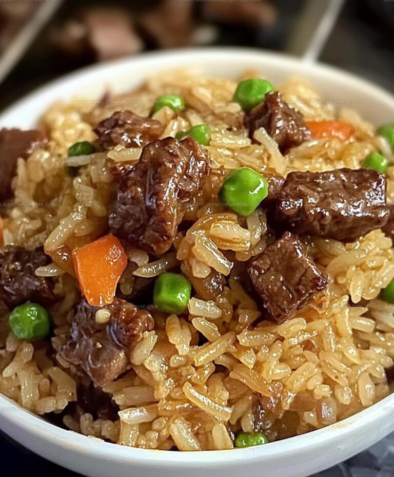 Savory Onion Beef Fried Rice Recipe