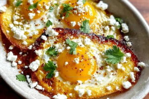 Mediterranean Crispy Feta Fried Eggs Recipe