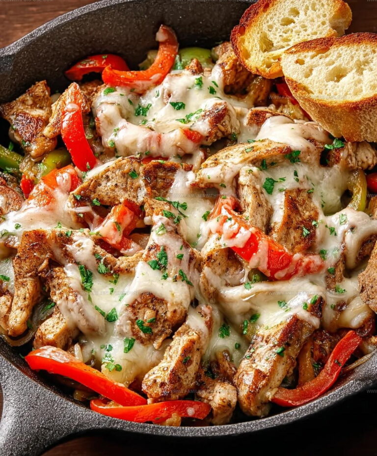 Loaded Chicken Cheesesteak Skillet Recipe
