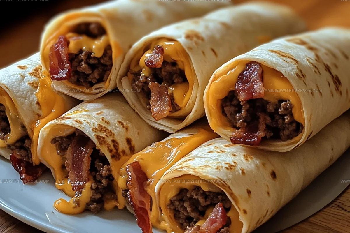 Bacon Cheeseburger Tortilla Roll Ups Recipe