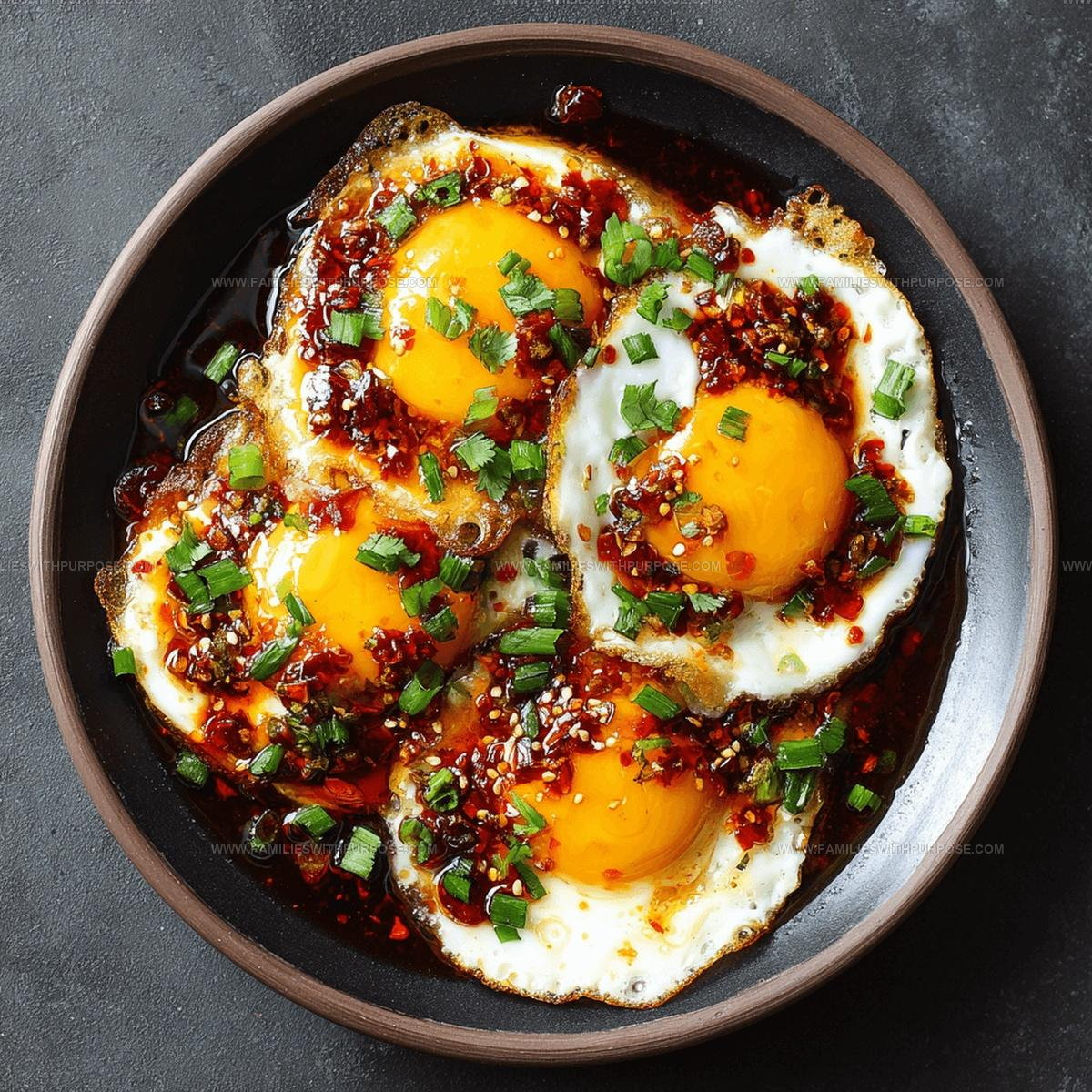 Spicy Sour Fried Eggs In Chili Oil Recipe
