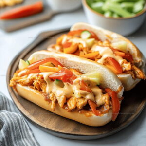 Sandwich Style Buffalo Chicken Cheesesteak Recipe