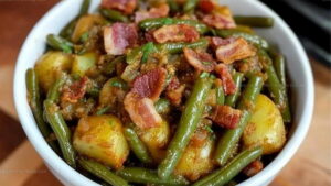 Country Ranch Green Beans Potatoes Bacon Recipe