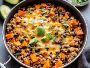 Southwest Style Southwest Sweet Potato Black Bean Rice Skillet Recipe