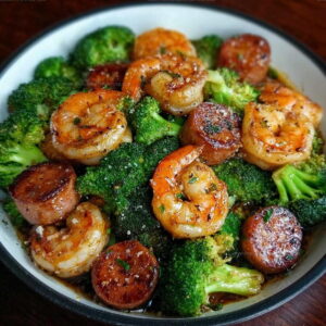 Citrus Honey Garlic Shrimp Sausage Broccoli Recipe