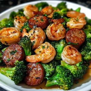 Garlic Butter Shrimp Sausage And Broccoli Recipe
