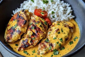 Creamy Peri Peri Chicken Delight With Garlic Rice Recipe
