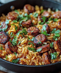 One-Pan Cajun Sausage Rice Skillet Recipe