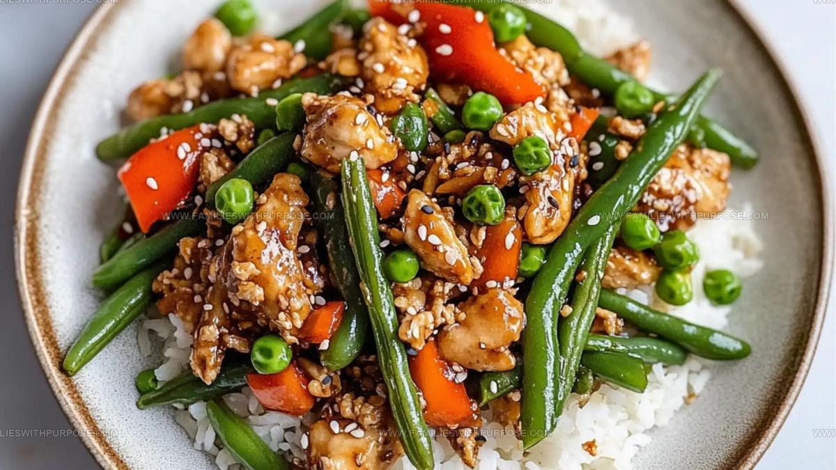 One Pan Sesame Chicken Green Beans Rice Recipe