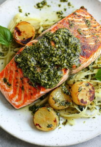 Pan Seared Salmon with Pesto Butter Recipe