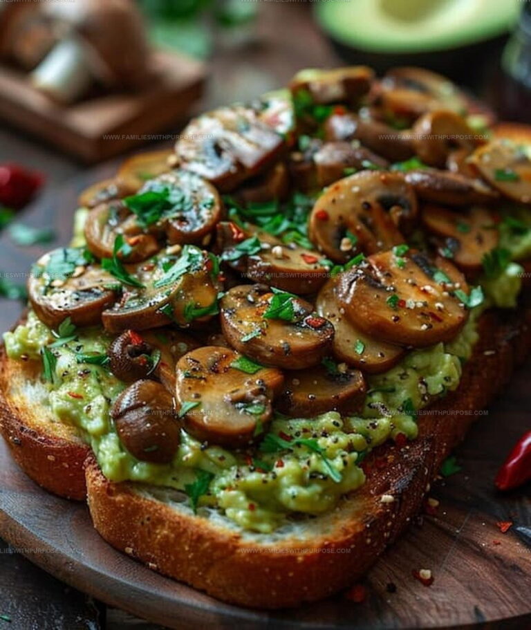 Avocado Toast With Sauteed Garlic Mushrooms Recipe
