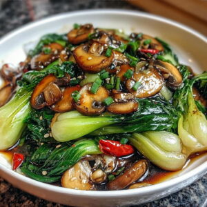 Asian Garlic Bok Choy Mushroom Stir Fry Recipe