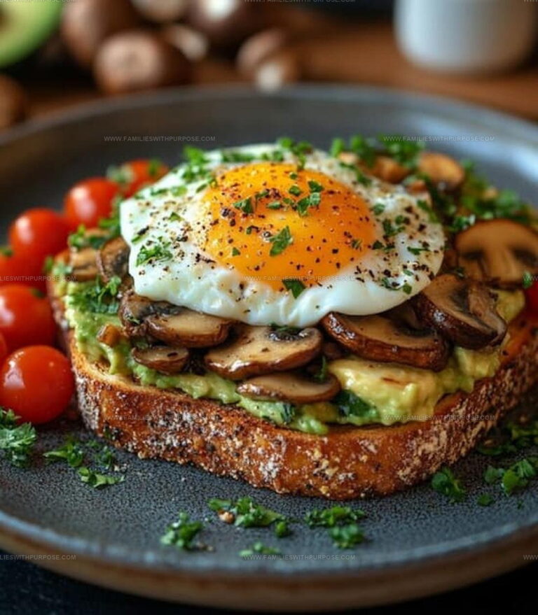 Avocado Mushroom Toast with Poached Egg Recipe
