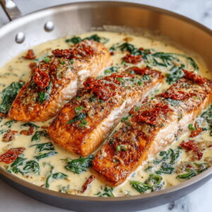 Creamy Parmesan Tuscan Salmon Recipe