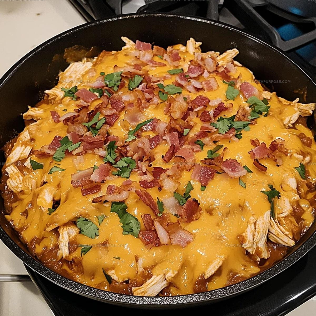 Cheesy Bacon Chicken Enchilada Skillet Recipe