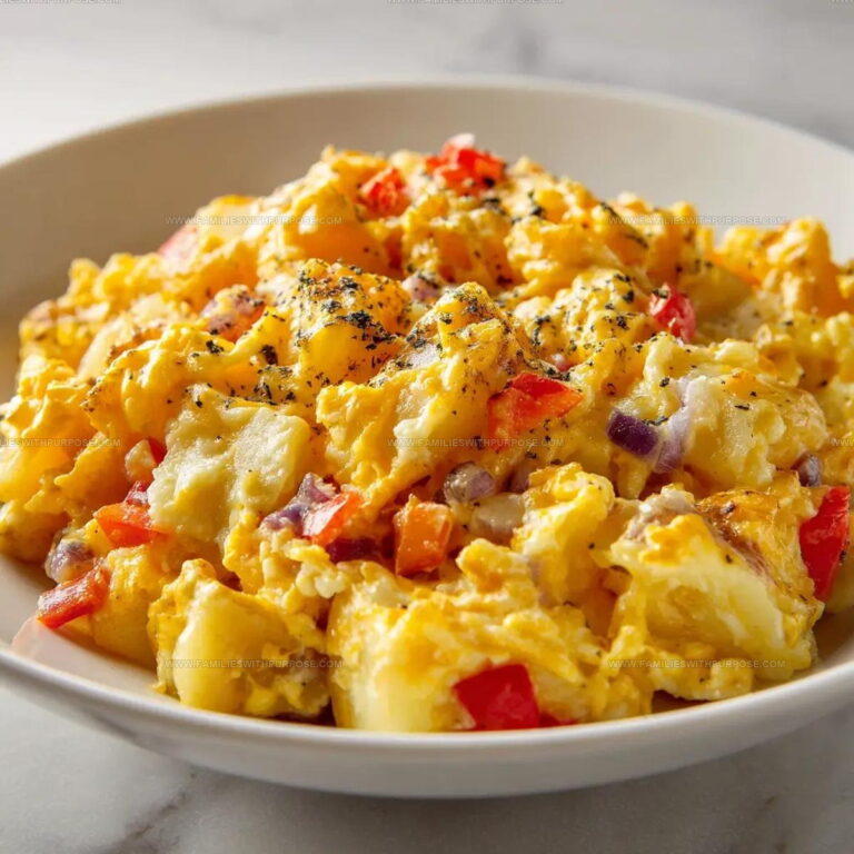 Loaded Breakfast Cheesy Potato Egg Scramble Recipe