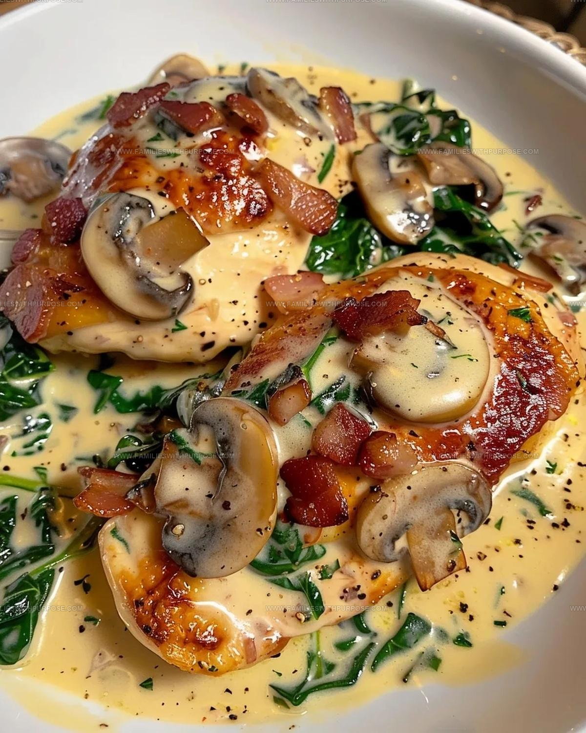 Garlic Mushroom Spinach Chicken Recipe