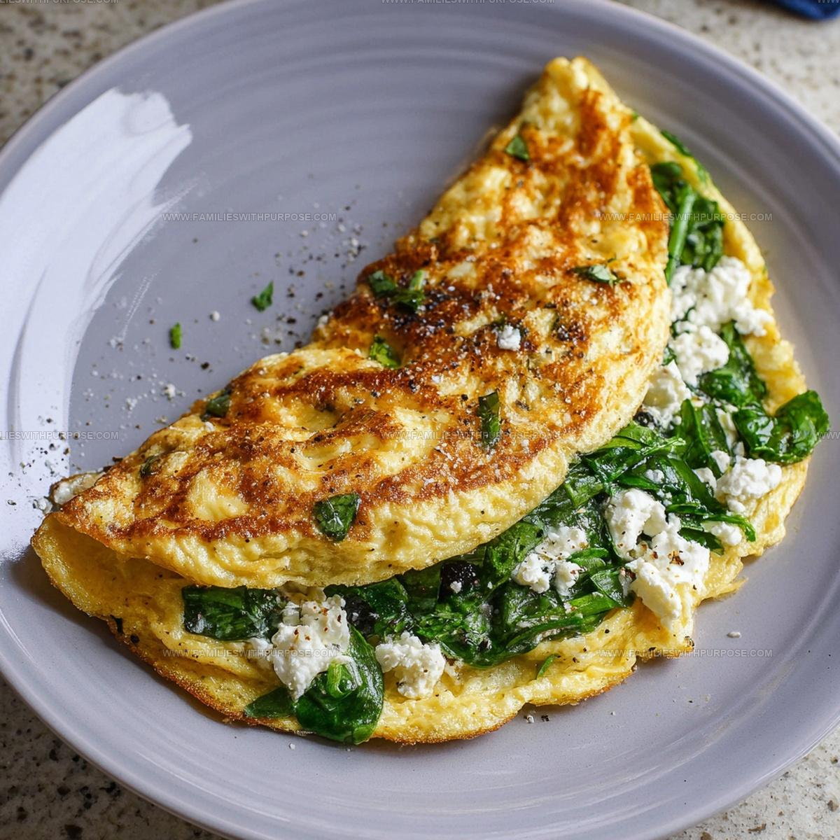 15-Minute Spinach Feta Omelet Recipe