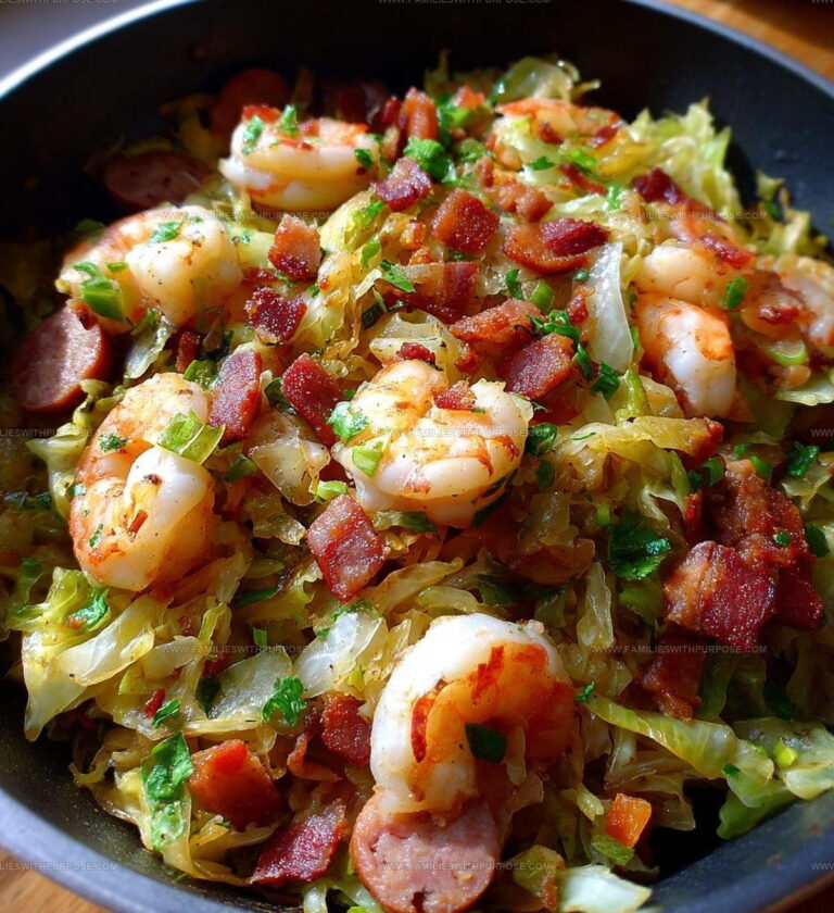 Fried Cabbage With Shrimp Sausage Bacon Recipe