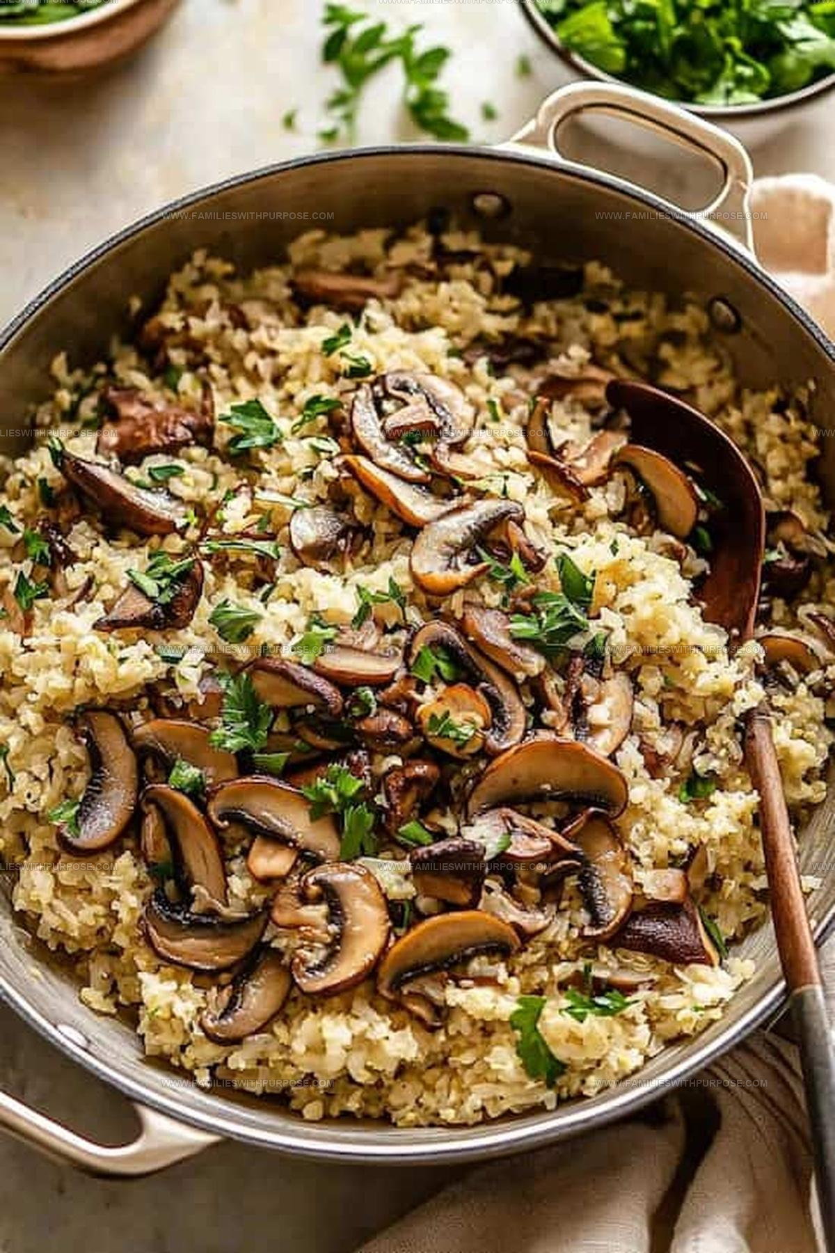 Mushroom Cauliflower Rice Recipe