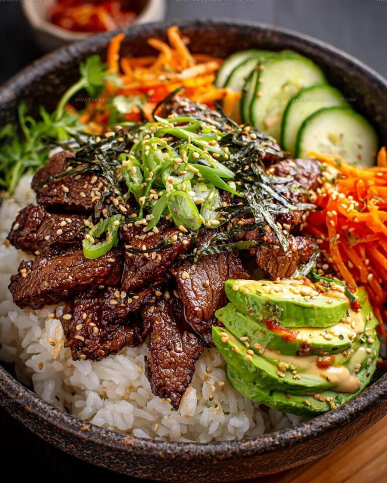 Korean BBQ Beef Rice Stack Recipe