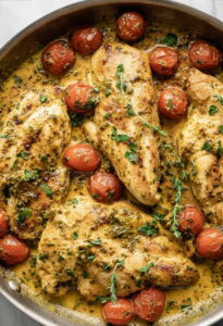 Creamy Pesto Chicken Skillet Recipe