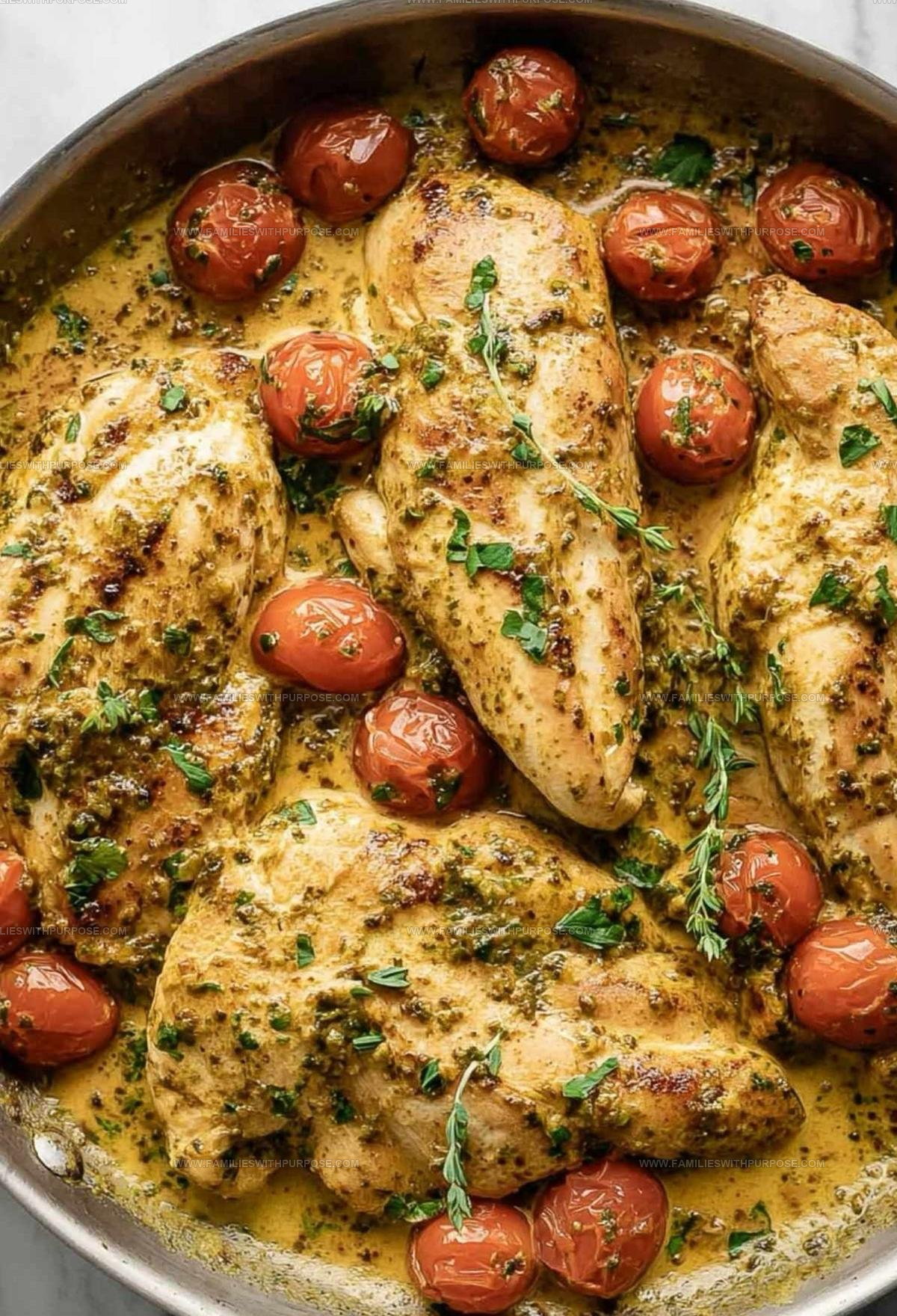 Creamy Pesto Chicken Skillet Recipe