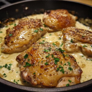 Creamy Garlic Butter Chicken Thighs Skillet Recipe