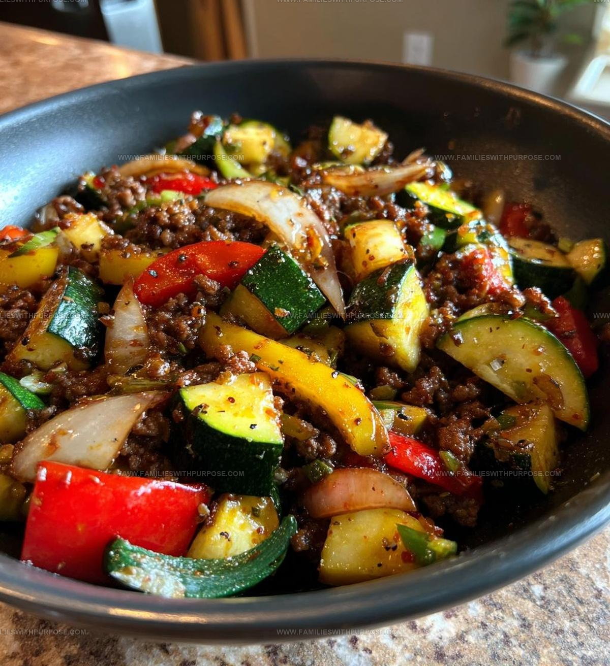 Mediterranean Herb Ground Beef Veggie Stir Fry Recipe