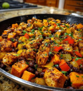 Mexican Chicken Sweet Potato and Black Bean Skillet Recipe