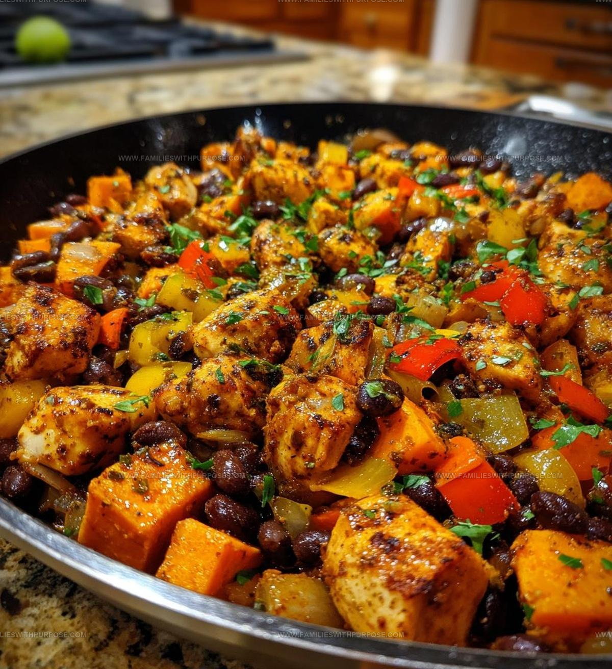 Mexican Chicken Sweet Potato and Black Bean Skillet Recipe