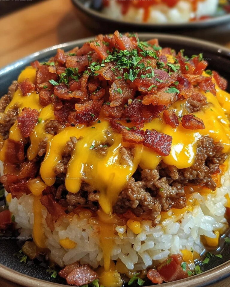 Bacon Cheeseburger Rice Stack Recipe