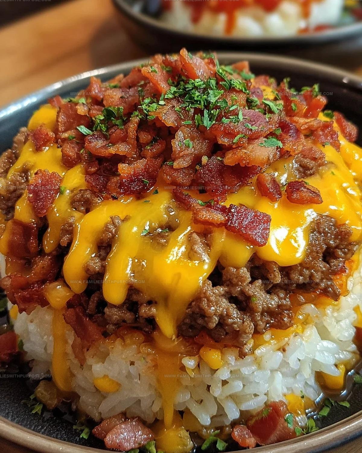 Bacon Cheeseburger Rice Stack Recipe