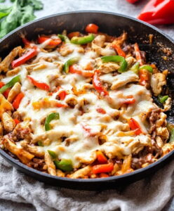 Skillet Philly Chicken Cheesesteak Recipe