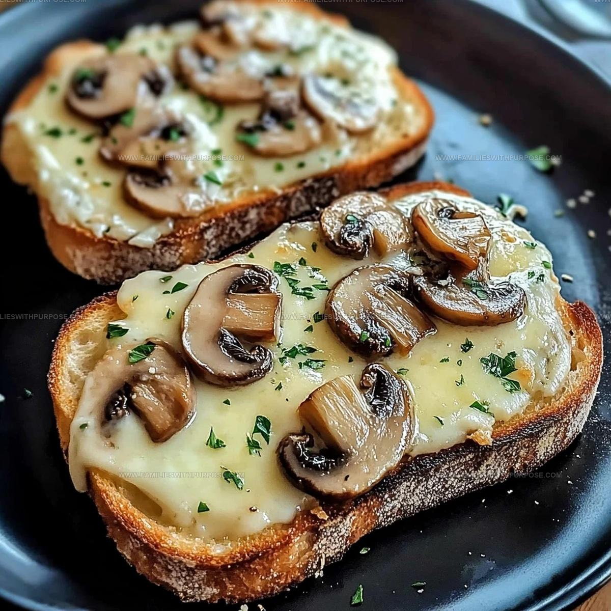Gourmet Cheesy Mushroom And Garlic Toasts Recipe