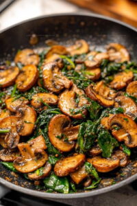 Easy Sauteed Mushrooms with Spinach Recipe