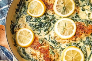 Lemon Spinach Parmesan Chicken Recipe