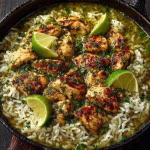 Zesty Salsa Verde Chicken Rice Skillet Recipe