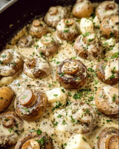 Creamy Skillet Garlic Parmesan Mushrooms Recipe
