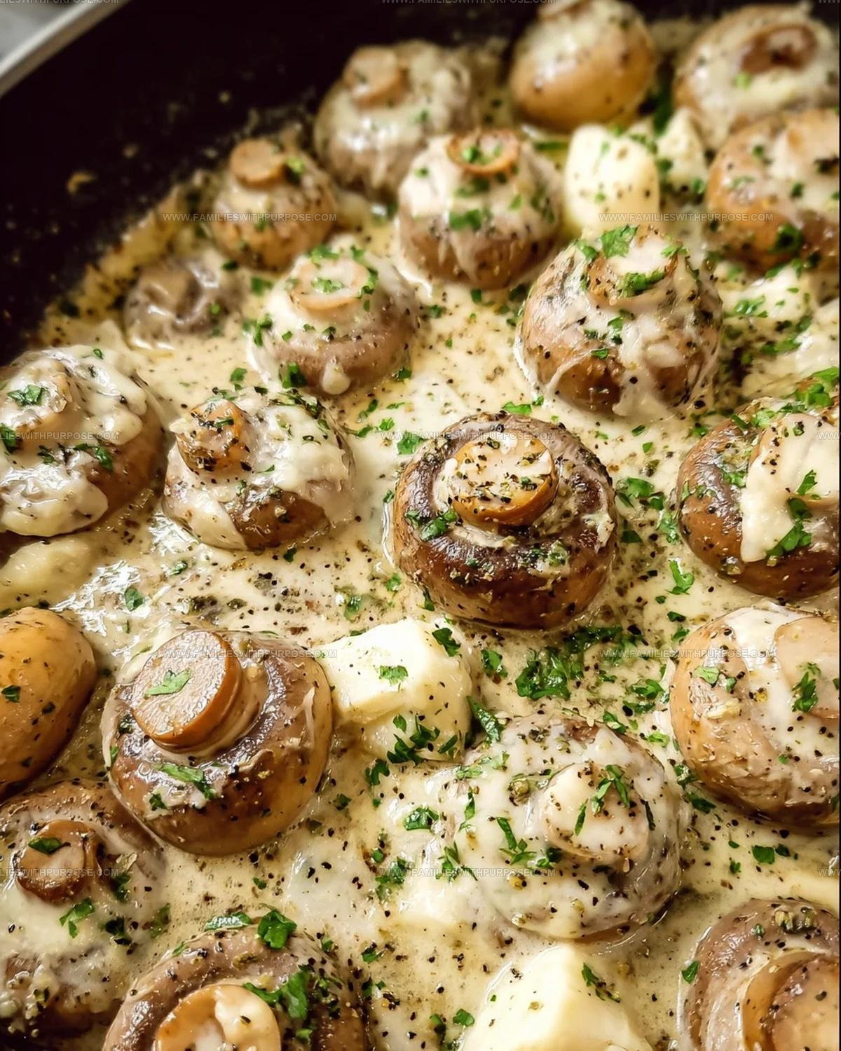 Creamy Skillet Garlic Parmesan Mushrooms Recipe
