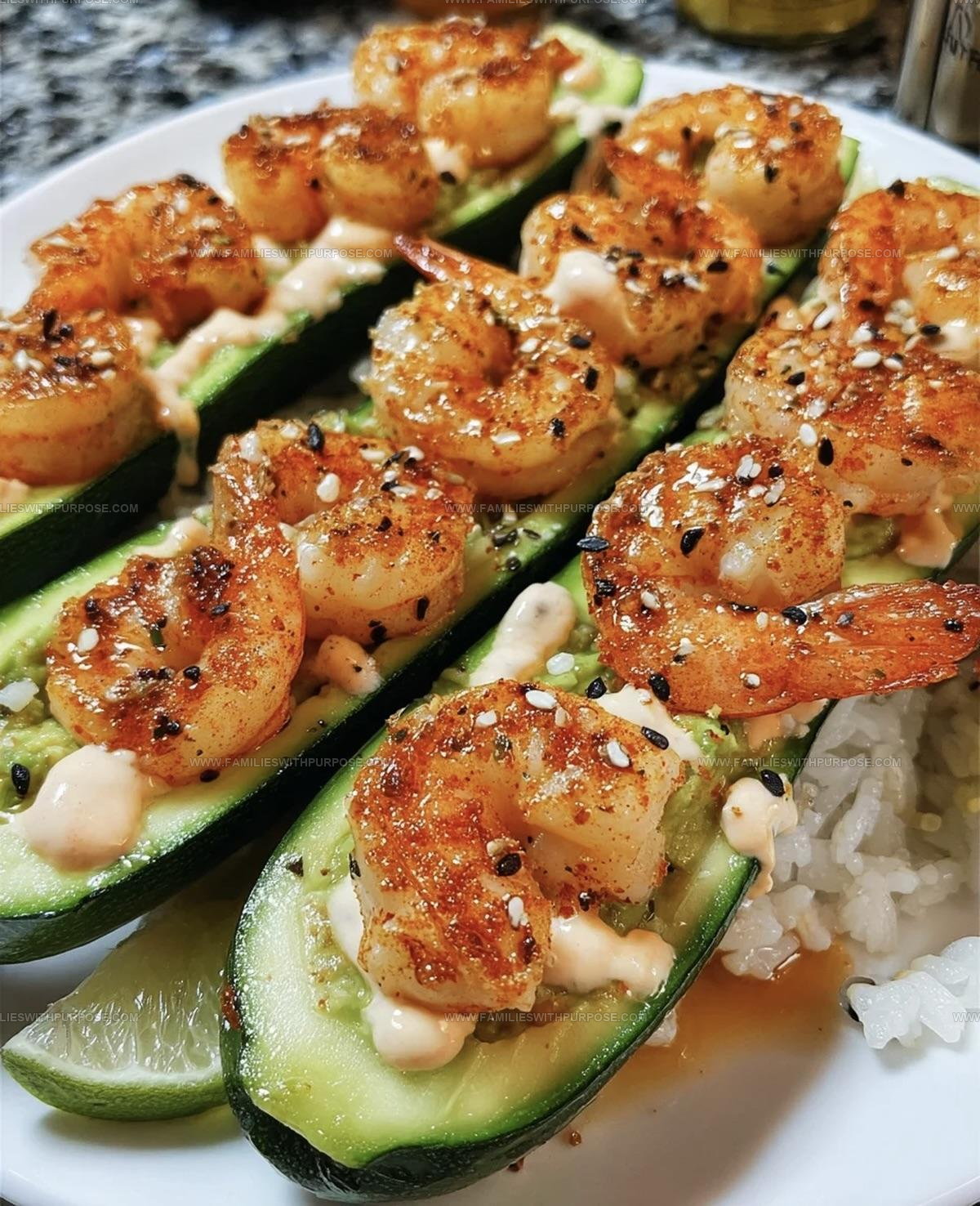 Shrimp Avocado Cucumber Boats Recipe