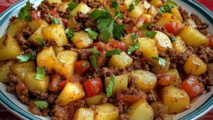 One Pan Mexican Ground Beef Potato Skillet Recipe