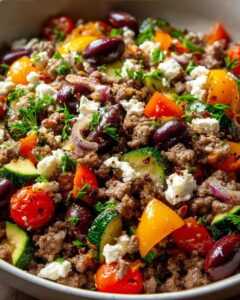 Mediterranean Ground Beef Stir-Fry Recipe