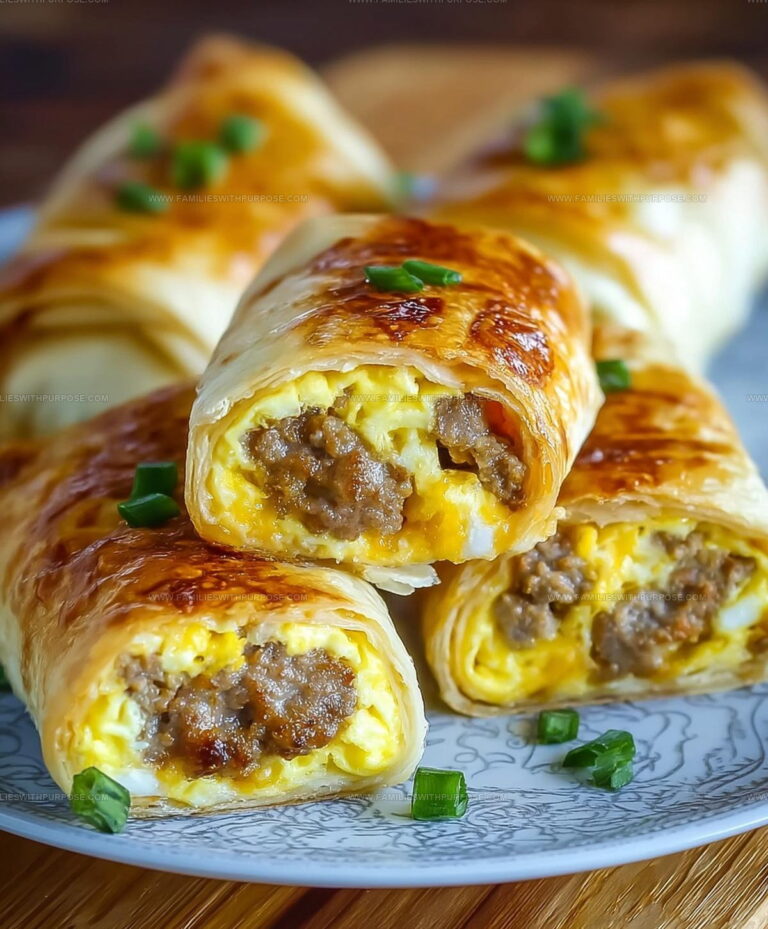 Skillet Breakfast Sausage Egg And Cheese Roll Ups Recipe
