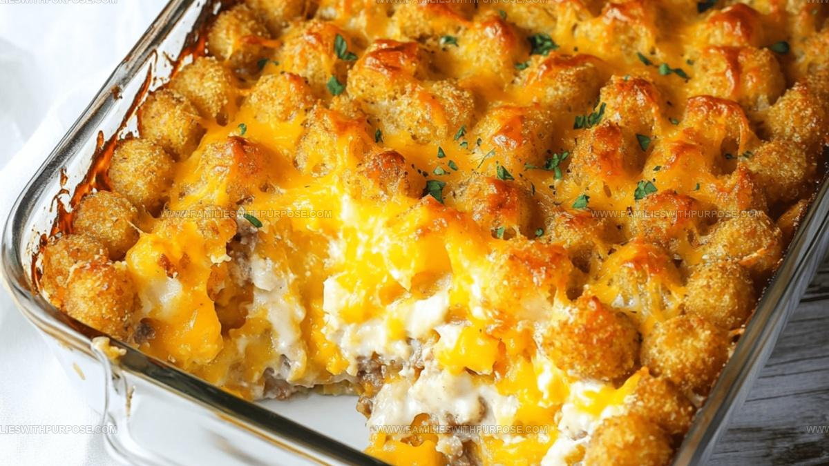 Comfort Shepherds Pie Tater Tot Casserole Recipe
