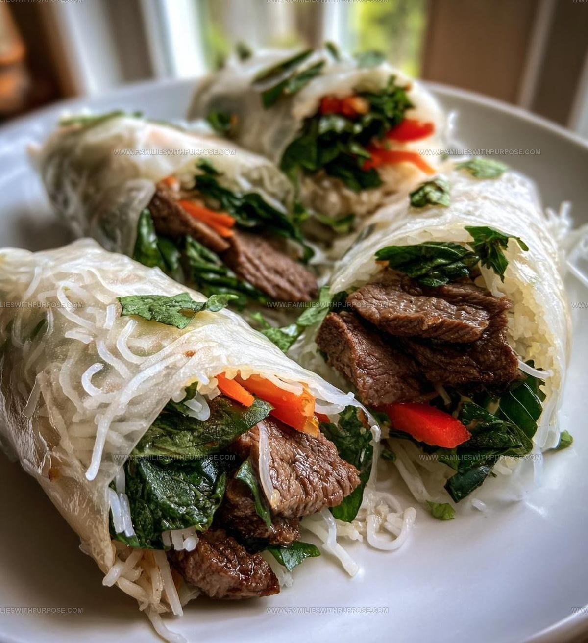 Rice Paper Thai Basil Beef Rolls Recipe