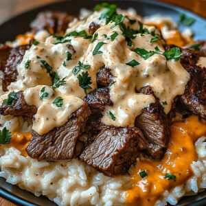 Savory Steak & Queso Rice Recipe