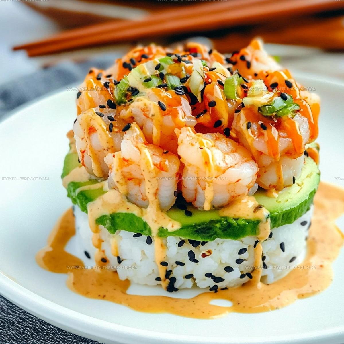 Bold Spicy Shrimp Sushi Stacks Recipe