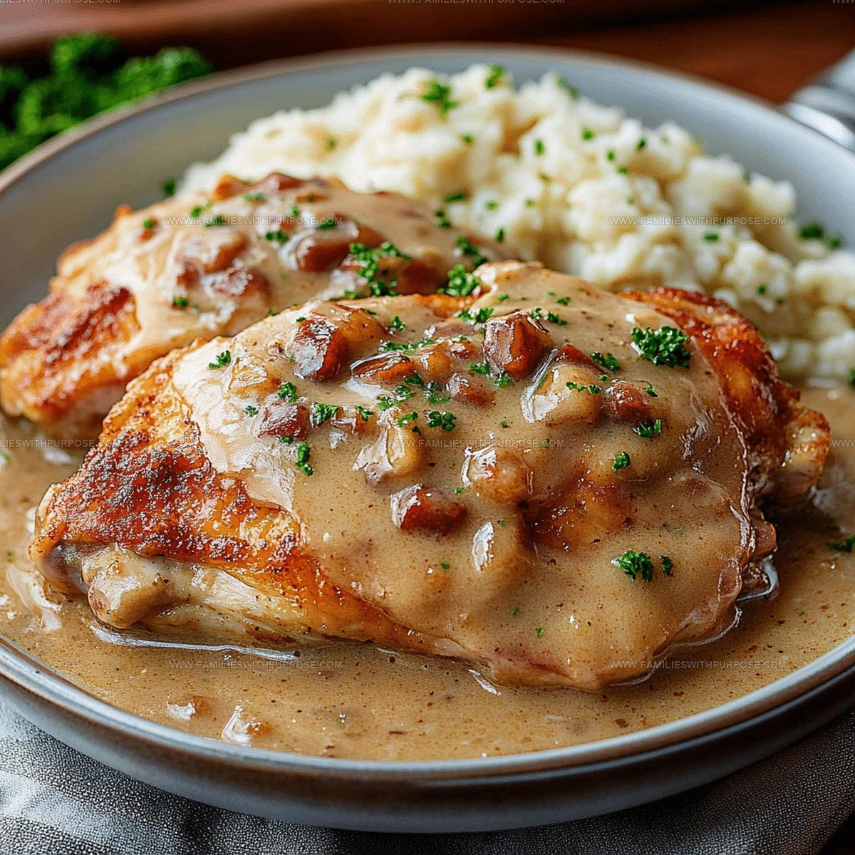 Smothered Chicken Thighs With Creamy Gravy Recipe